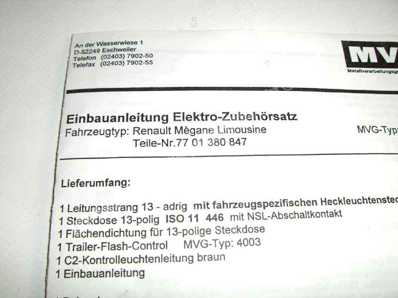 Renault Megane BA Ph 1 BJ1998, E-Satz kpl. - Neuwertig -ohne Dose